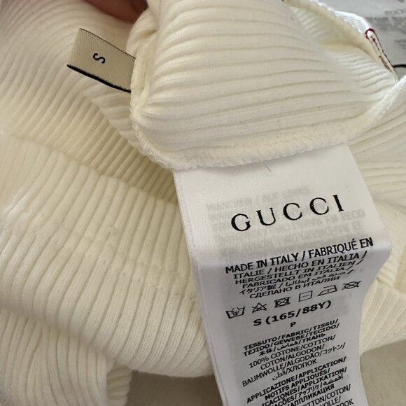 NWT GUCCI Cotton tank top with Cosmogonie label Sz S 100% Authentic Ribbed - Picture 11 of 11